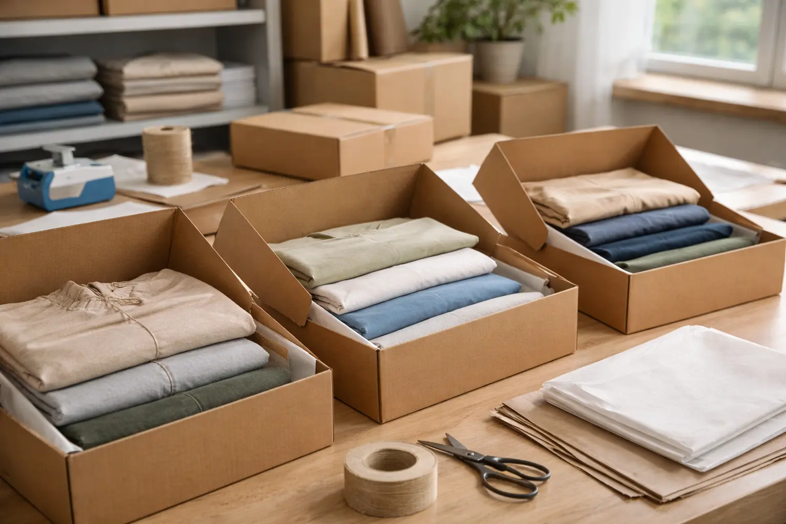 Toplu tekstil ürünlerinin paketlenmesi ve teslimat süreci